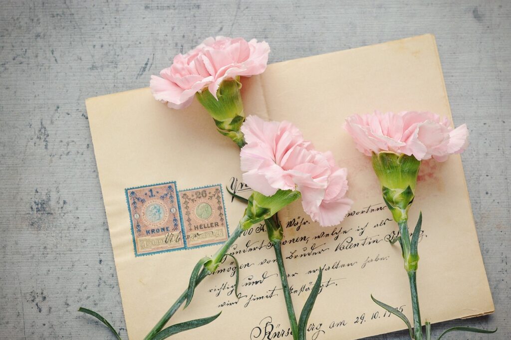 letter envelope flowers stamps 1390463
